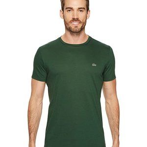 Green Lacoste Men's prima cotton crew neck  L NEW